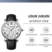 Fashion Mens Watches Top Brand Luxury Genuine Leather Strap Quartz Men's Watch Business Casual Date Chronograph Watch Men