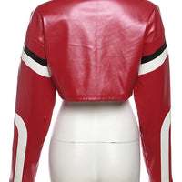 Weird Puss Faux Leather Varsity Jacket Women Hipster Letter Print Autumn Casual Sporty Wild Streetwear Uniform Trend Crop Coat