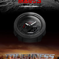 NORTH EDGE Mars3 Men's Military Watch Digital Carbon Fiber Case For Man Waterproof 50M Sports Watches World Time