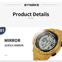 Upgrade Movement Digital Watches For Men Waterproof 50M SYNOKE 9813 Sports Watch Men Big screen Easy to Read reloj hombre