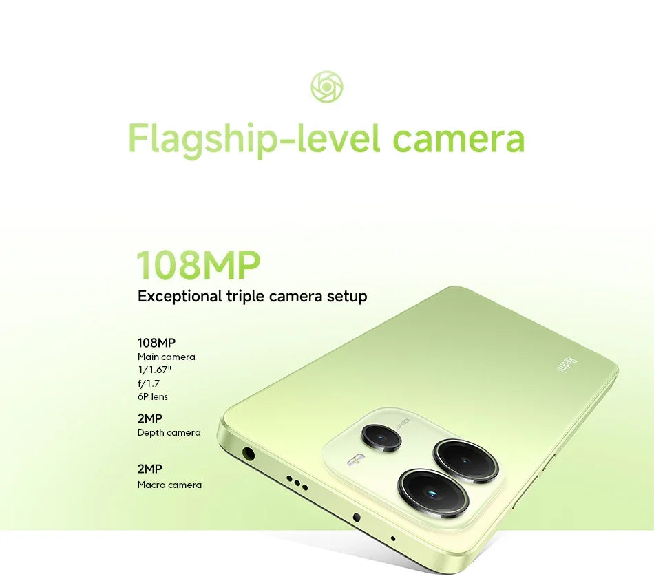 Xiaomi Redmi Note 14 Global Version MediaTek Helio G99-Ultra 108MP AI Camera 6.67" AMOLED 120Hz Display 5500mAh