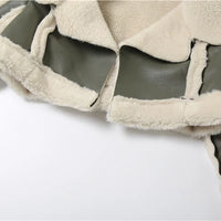 Weird Puss Furry Patchwork Women Crop Jacket Hipster Full Sleeve Open Stitch Hipster Streetwear Warm Outwear Basic Wild Coat