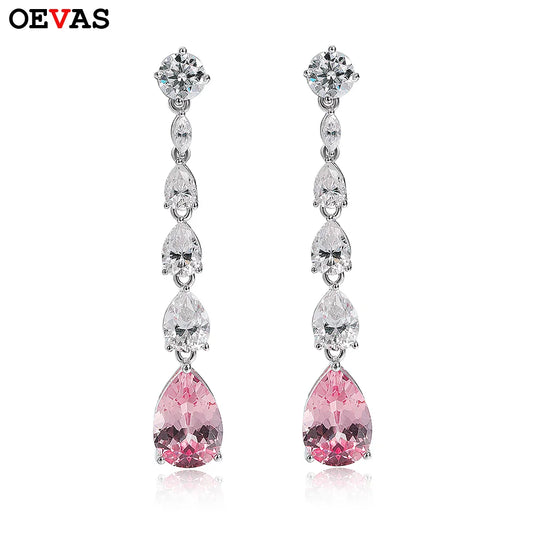 OEVAS 16.98cttw Moissanite Diamond Stud earrings Lab Grown 9*13mm Papalacha Drop Earrings For Women Sparkling Party Fine Jewelry