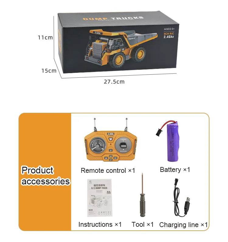 RC Car Children Toys Remote Control Car Toys For Boys Radio Control Excavator Dump Truck Bulldozer Electric car Kids Toys Gift