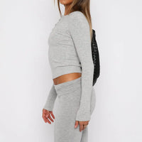 Womens V Neck Button Down Henley T Shirts Y2K Slim Fit Long Sleeve Crop Tops Basic Casual Going Out Tee Shirts