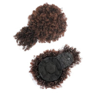 Afro Puff Kinky Curly Hair Updo Ponytail Extension with Bangs Drawstring Ponytail for Women Black, Synthetic Hair Ponytail