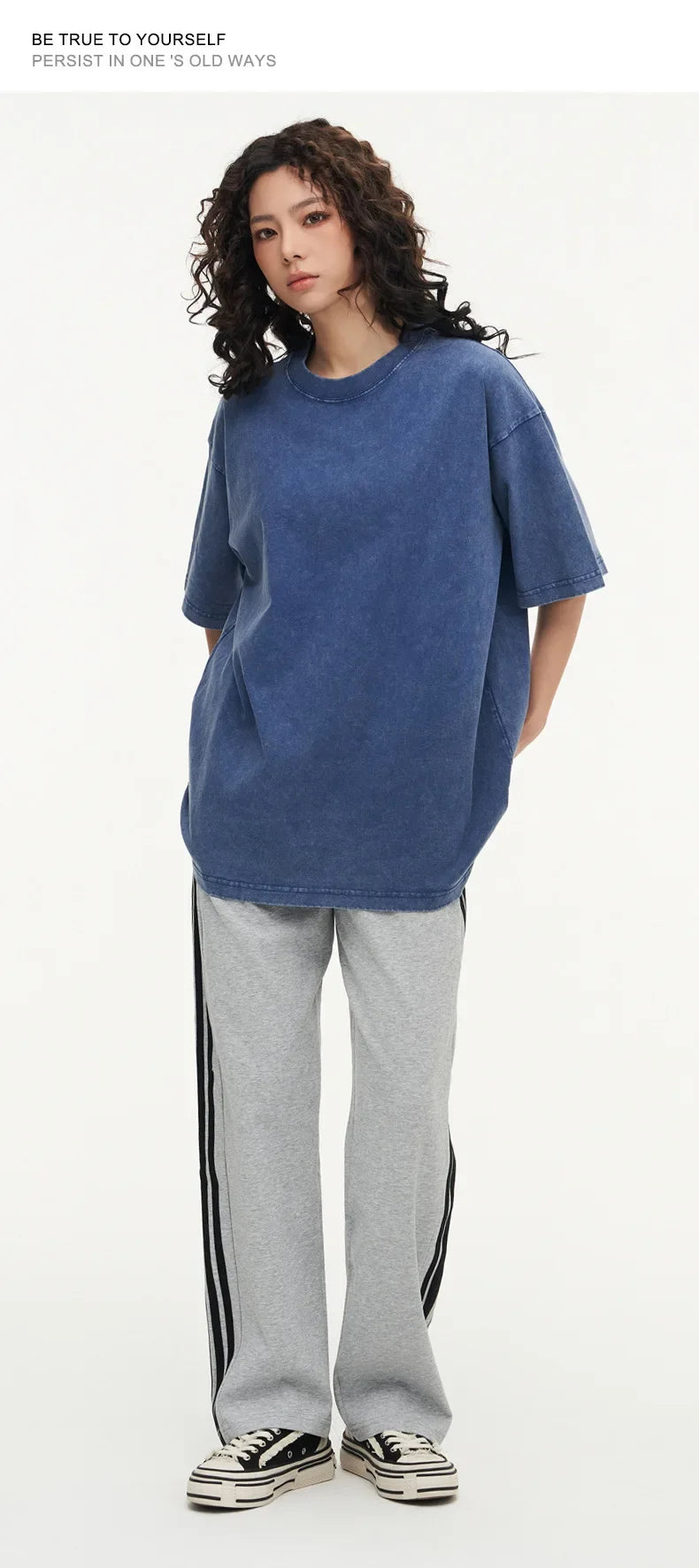 Summer men's washed T-shirt women's cotton loose round neck oversized T-shirt men's Korean Y2k top casual retro