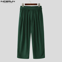 Fashion INCERUN Summer Spring Men Casual Pants Harem Pant Pleated Long Trousers Streetwear Oversize Men's Clothing S-5XL