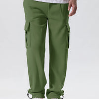 Mens Sweatpants Straight Fit Joggers for Sports and Streetwear Loose Oversized Drawstring Long Pants Men Multi-pocket Pants