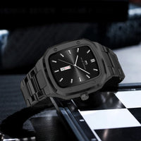 2025 New Men Watch Week Quartz Movement Square Stainless Steel Clock Gold Black Waterproof Luxury Brand Waterproof Sports Watch