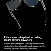 AI Smart Glasses with HD Camera for Photos Videos Hands-Free Vlog Recording Camera Glasses Audio for Driving Outdoor Sunglasses