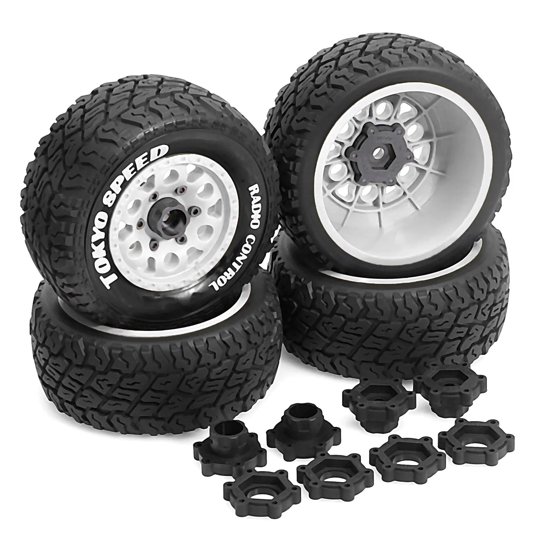 RC Wheels and Tires Truck Tires Short Course Tires for 1/10 Scale Car Arrm a Senton,Slash 2WD 4×4,Axia1,Rc 4wd,Red cat