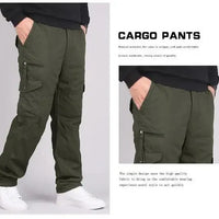Men's Winter Cargo Pants Double Layer Fleece Warm Thick Camouflage Tactical Cotton Long Trousers Men Baggy Casual Cotton Pants