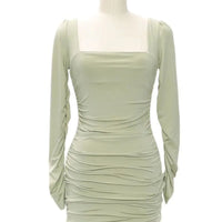 DIWU Women Sexy Autumn Long Sleeve Square Neck Bodycon Party Club Mini Dress 2022 Spring Autumn Clothes Dropshipping Streetwear