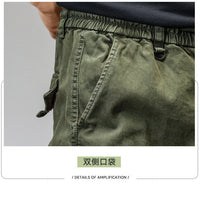 CAAYU Joggers Cargo Pants Mens Casual Y2k Multi-Pocket Male Trousers Sweatpants Streetwear Techwear Military Green Track Pants