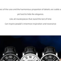Fashion Mens Watches Top Brand Luxury Genuine Leather Strap Quartz Men's Watch Business Casual Date Chronograph Watch Men