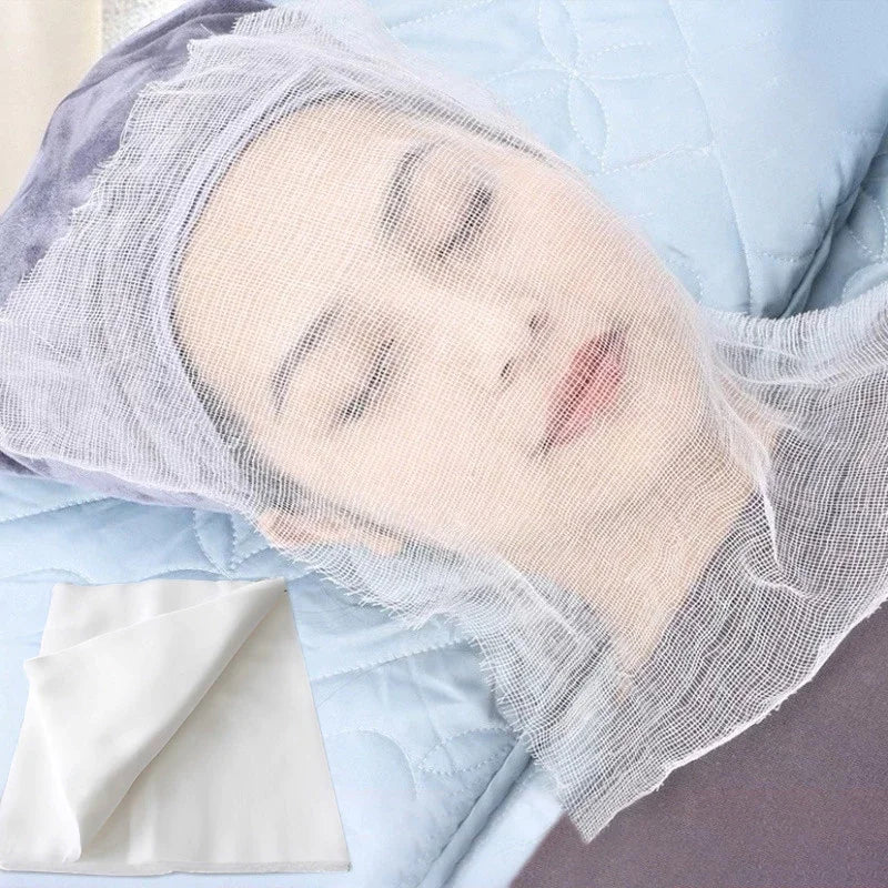 100pcs Spa Face Gauze Mask Paper Disposable Beauty Salon Special Gauze Skin Care Beauty Tool For DIY Seaweed Soft Mask Powder