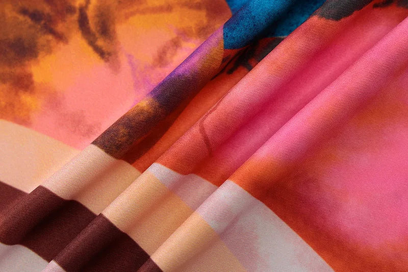 Tie Dye Print Ribbed Midi Dress For Women 2024 Summer Outfits Bodycon Side Slit Y2K Outfits Sexy Streetwear Long Dress