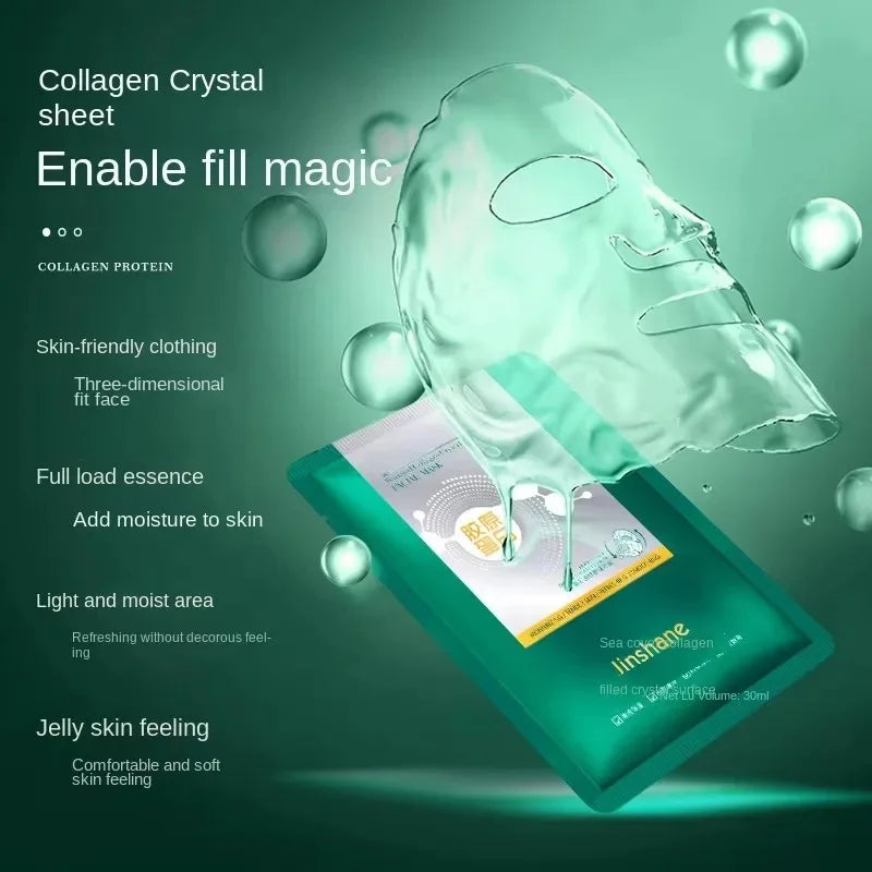 Tiktok Hot Sale Seaweed Collagen Filling Crystal Mask Replenishing Fruit Jelly Skin Transparent Mask Skin Care Masque 1/3/5/10pc