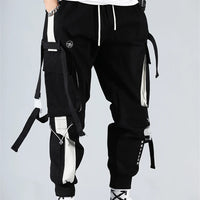 Men's Letter Flap Pocket Drawstring Cargo Pants Casual All-match Loose pantalon cargo homme Classic Fit Elastic work Trousers