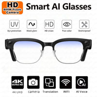 Smart AI Translation Smart Glasses Take Photos Recognizing Objects 4K Camera Bluetooth Music Call Intelligent Recording Glasses