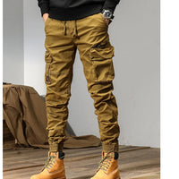 CAAYU Joggers Cargo Pants Mens Casual Y2k Multi-Pocket Male Trousers Sweatpants Streetwear Techwear Military Green Track Pants