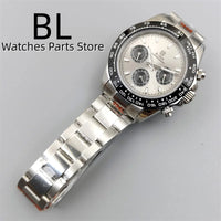 BLIGER/Sterile Gray Dial Chronograph VK63 Quartz Men's Watch 39mm Sapphire Case Black Bezel Luminous Stanless Steel/Rubber Strap