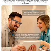 Smart Glasses HD Recording Videos AI Photo Recognition Answer Translation 290mAh Large Battery IP67 Waterproof Bluetooth Glasses