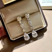 COSYA S925 Silver 8*12mm High Carbon Diamond Earrings For Women Drop Pendant Earrings Luxury Fine Sparkling Shinny Jewelry Gift