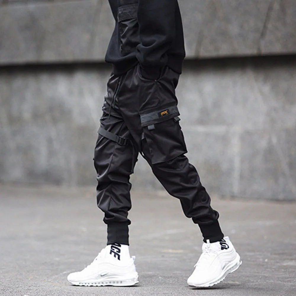 New Streetwear Men's Multi Pockets Cargo Harem Pants Hip Hop Casual Male Track Pants Joggers Trousers Fashion Harajuku Men Pants