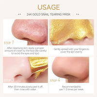 LAIKOU Sakura 24K Gold Peeling Face Mask Anti Wrinkle Whitening Acne Blackhead Removal Facial Tear Off Mask Skin Care Products