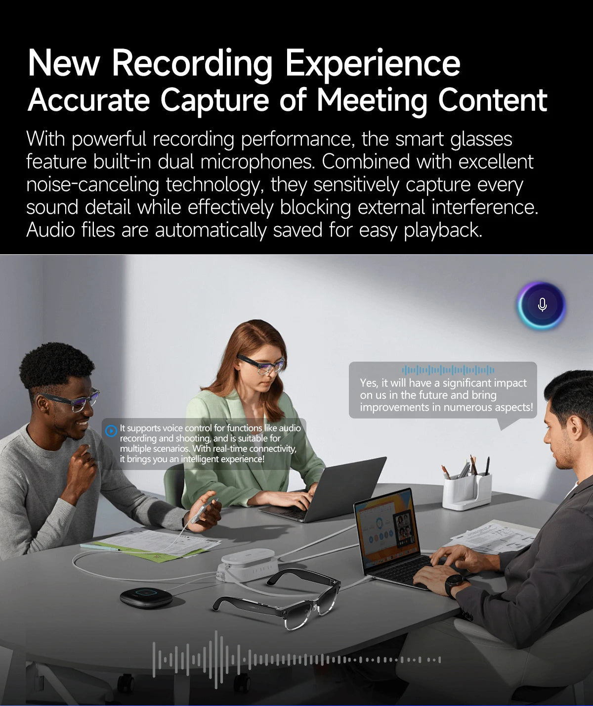 Smart AI Translation Smart Glasses Take Photos Recognizing Objects 4K Camera Bluetooth Music Call Intelligent Recording Glasses