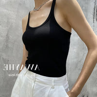 European Style Screw Thread Fitness Tank Top Women's Inner Wear Summer Outer Wear Fine Shoulder Strap Work Shirt Polyester Fiber