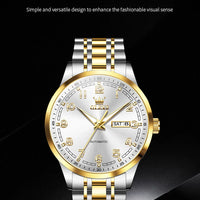 OLEVS Men Watches 7077 Luxury Fashion Top Brand Original Automatic Mechanical Watch for Man Double Scale Simple Trend Waterproof
