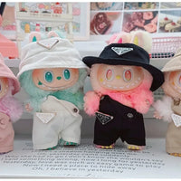 Para 15-17cm Labubu V1 V2 Idol muñeca traje sombrero monos ropa regalo Mini ropa de muñeca de peluche accesorios de atuendo