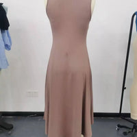 Summer New Women's Dress Fashion Sexy Slim Sleeveless A-line Dress Elegant Simple Office Red Korean Midi Dress For Female Party