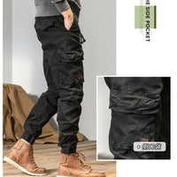 CAAYU Joggers Cargo Pants Mens Casual Y2k Multi-Pocket Male Trousers Sweatpants Streetwear Techwear Military Green Track Pants