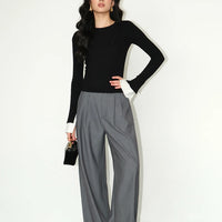 Multicolor Office High-waisted Wide-leg Suit Pants Women's 2025 Autumn Loose and Drape Casual Straight Mopping Trousers