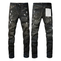 2025 Jeans Man's High Street Blue Ripped Distressed Skinny Jeans Low Rise Denim Trousers Fashion Repair Pants 9003
