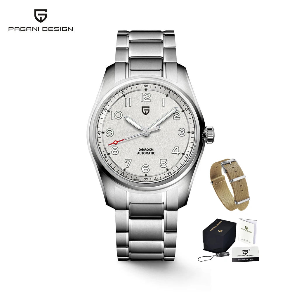 2025 PAGANI DESIGN Luxury Pilot Automatic Mechanical Watch 38MM Sapphire Waterproof Watch for Men Relogio Masculino PD1717 V2