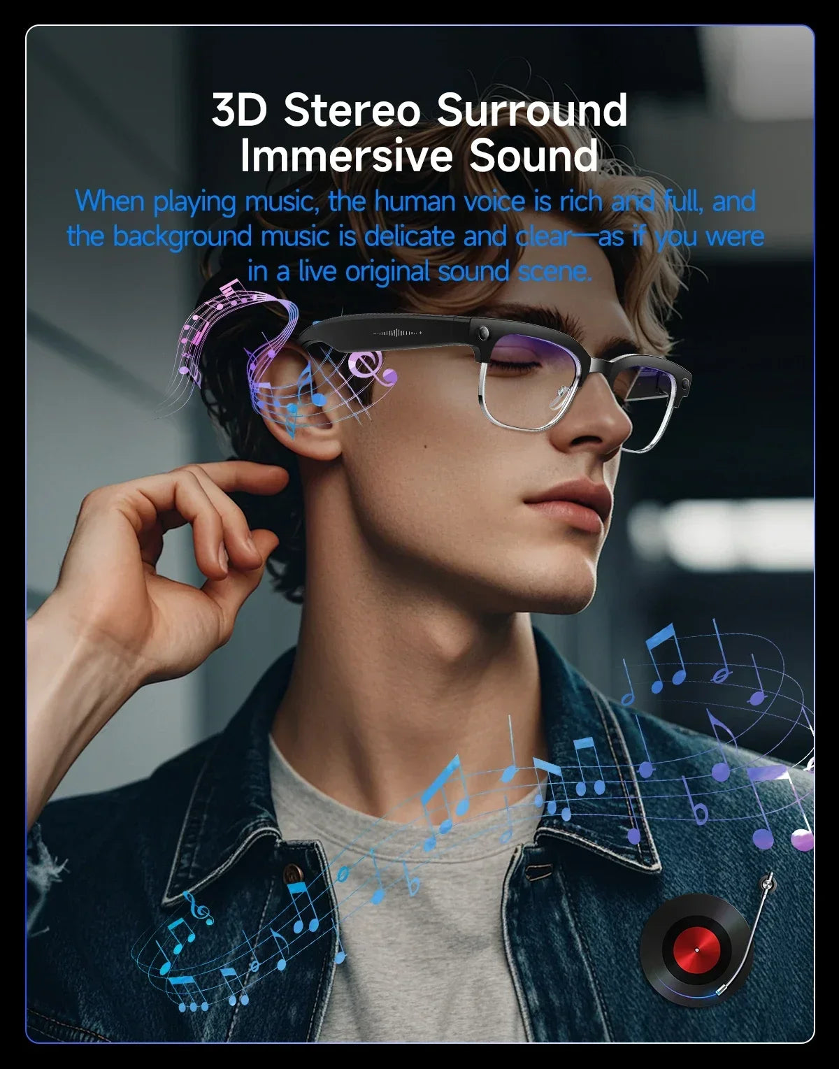 Smart AI Translation Smart Glasses Take Photos Recognizing Objects 4K Camera Bluetooth Music Call Intelligent Recording Glasses