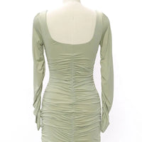 DIWU Women Sexy Autumn Long Sleeve Square Neck Bodycon Party Club Mini Dress 2022 Spring Autumn Clothes Dropshipping Streetwear