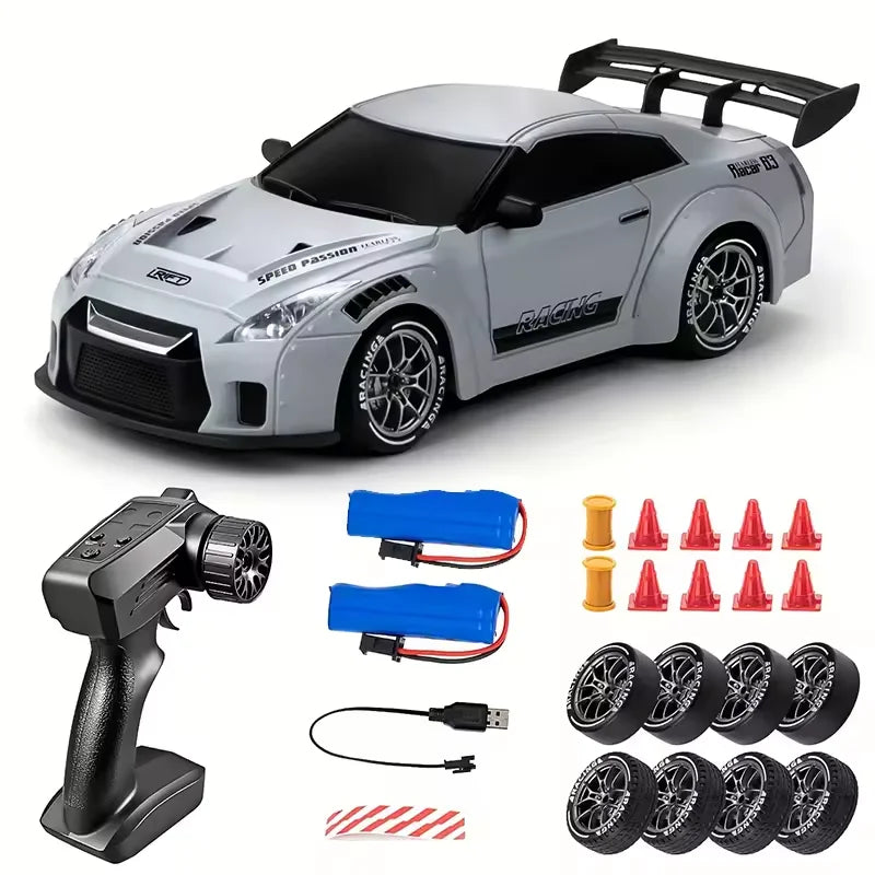 RC Drift Car 1/24 4WD Mini RC Racing Vehicle Model High Speed 2.4G Radio Half Scale with Light Remote Control Car Drive Gifts