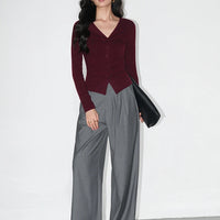 Multicolor Office High-waisted Wide-leg Suit Pants Women's 2025 Autumn Loose and Drape Casual Straight Mopping Trousers