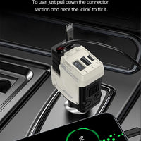 Elough 120W Car Charger Super Fast Flash Charge USB/Type C Multi Port Charger 4 in 1 Expansion Cable