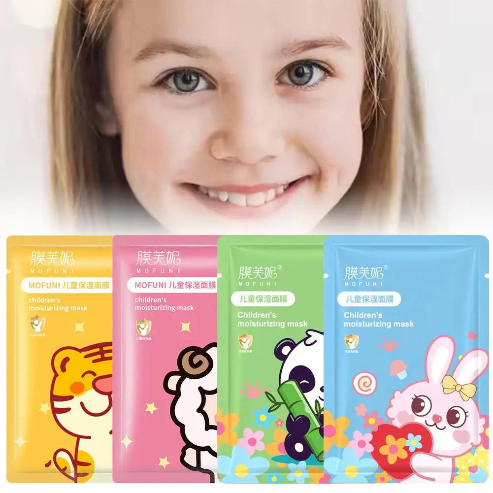 Children's Moisturizing Facial Mask Cute Cartoon Animal Brightening Hydrating Face Mask Smooth Whitening Face Skin Care Products