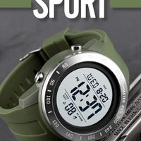 SKMEI 1524  2 Time LED Digital Wristwatches Mens Waterproof Chrono Count Down Male Hour montre homme Big Dial Sport Men Watch