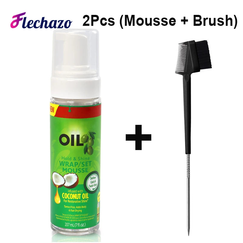 Wrap Foam Mousse With Brush Comb Olive Oil Foaming Mousse For Braids Curls Waves All Hairstyle Tames Frizz Mousse/Setting
