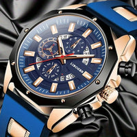 Fashionable And Popular Men'S Business Silicone Sports Watch, High-End Automatic Calendar Large Dial Quartz Wristwatch for Men.