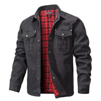 Men's Jackets Spring Flannel Lined Shirt Coat Shacket Casual Snap Button Overshirt Western Cowboy Style High Quality Top US Size
